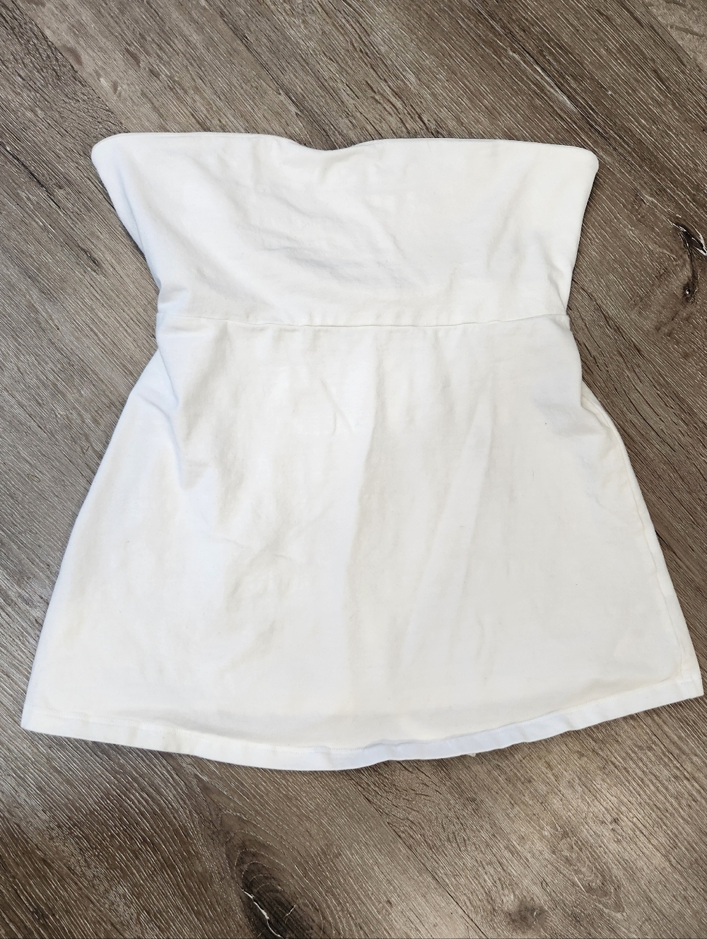 Victoria's Secret Bra Top White Strapless Tube Top Tie Back Babydoll Style Sz S